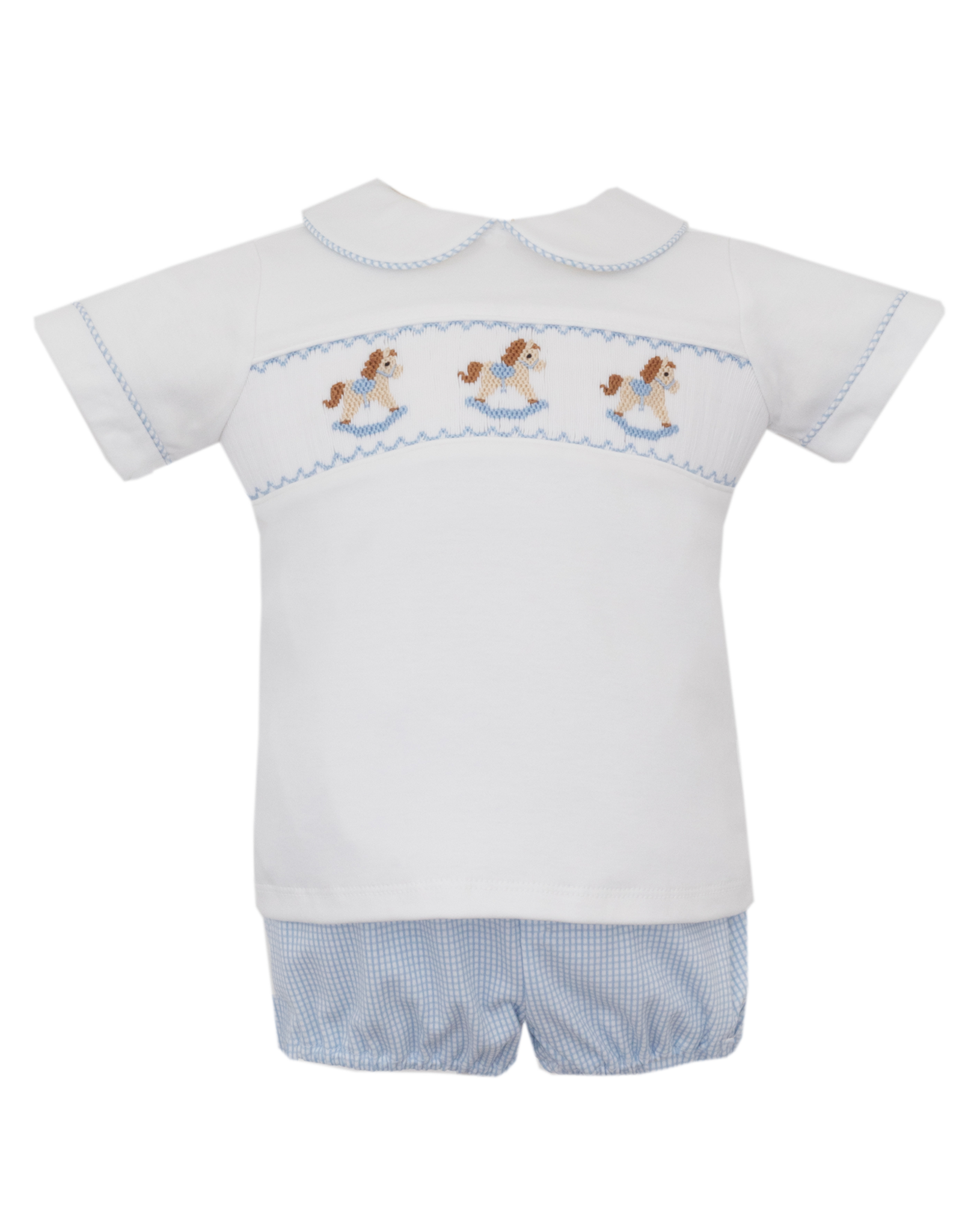 Petit Bebe 438M Rocking Horse smocked Diaper Set