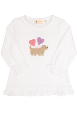 Luigi F26 Ruffle Shirt White Dachshund Balloons