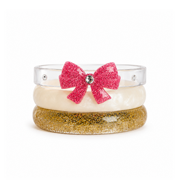 Lilies & Roses Bangle Pink Glitter Bows