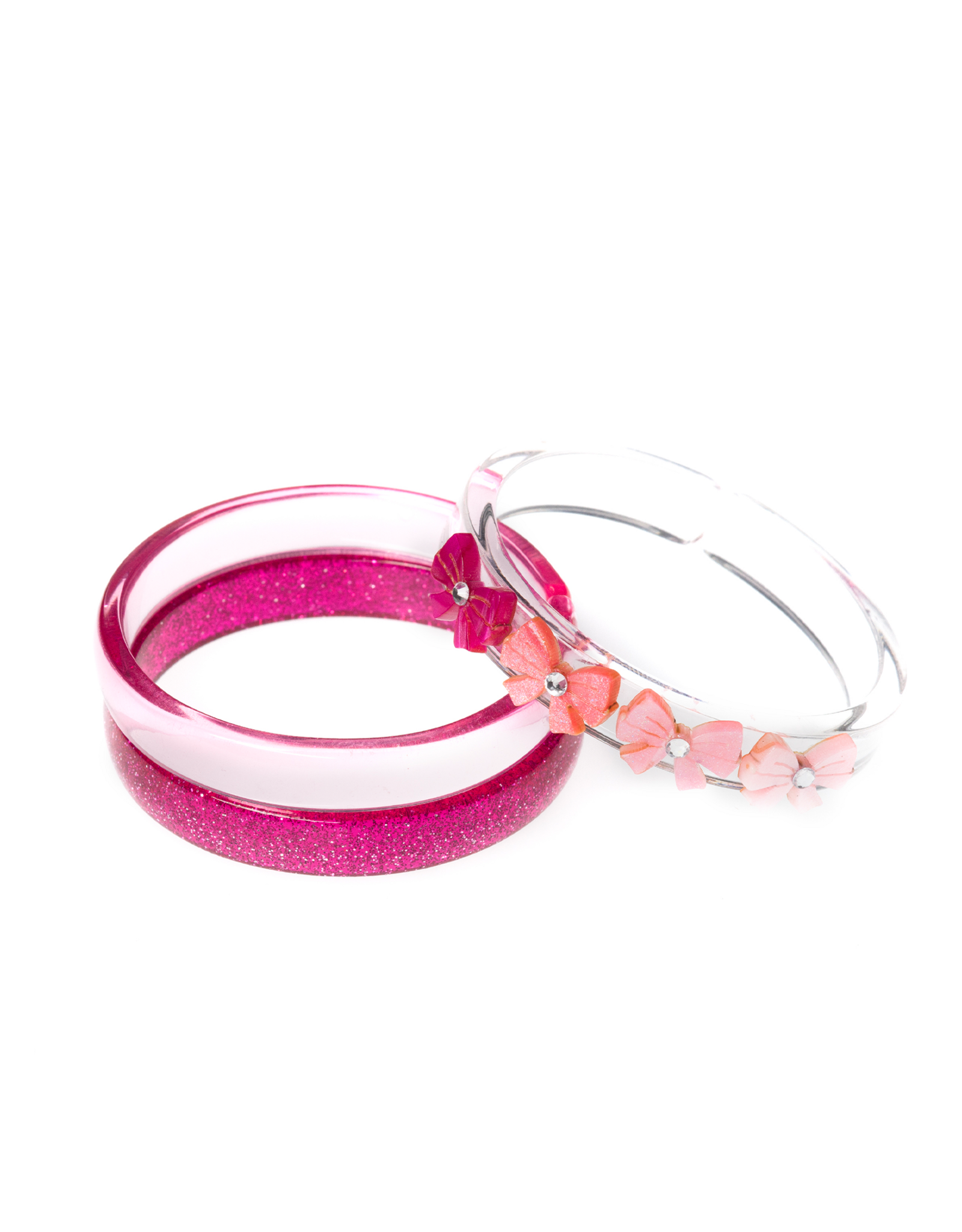 Lilies & Roses LR Bangle Pink Shimmer Bows BR037A-23S