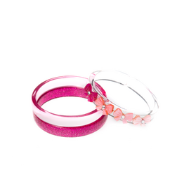 Lilies & Roses Bangle Pink Shimmer Bows