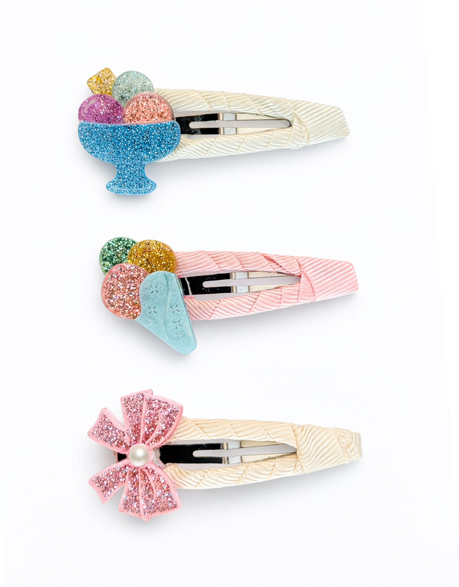 Lilies & Roses LR Snap Clips Ice Cream Bow C1316A-10F