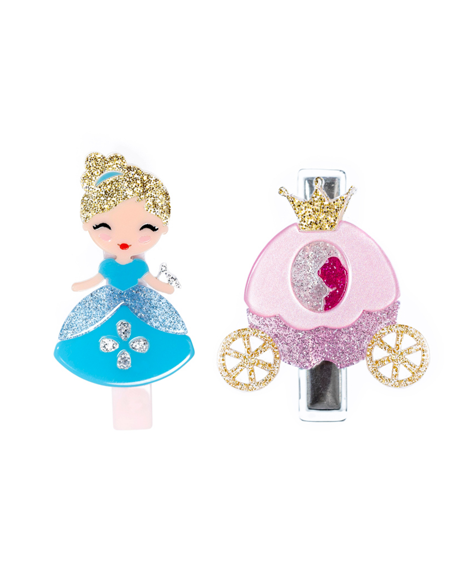 Lilies & Roses LR Alligator Clips Cute Doll Blue Dress Carriage AC078M-6
