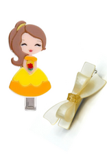 Lilies & Roses LR Alligator Clips Cute Doll Yellow Dress AC078-4-035-1E