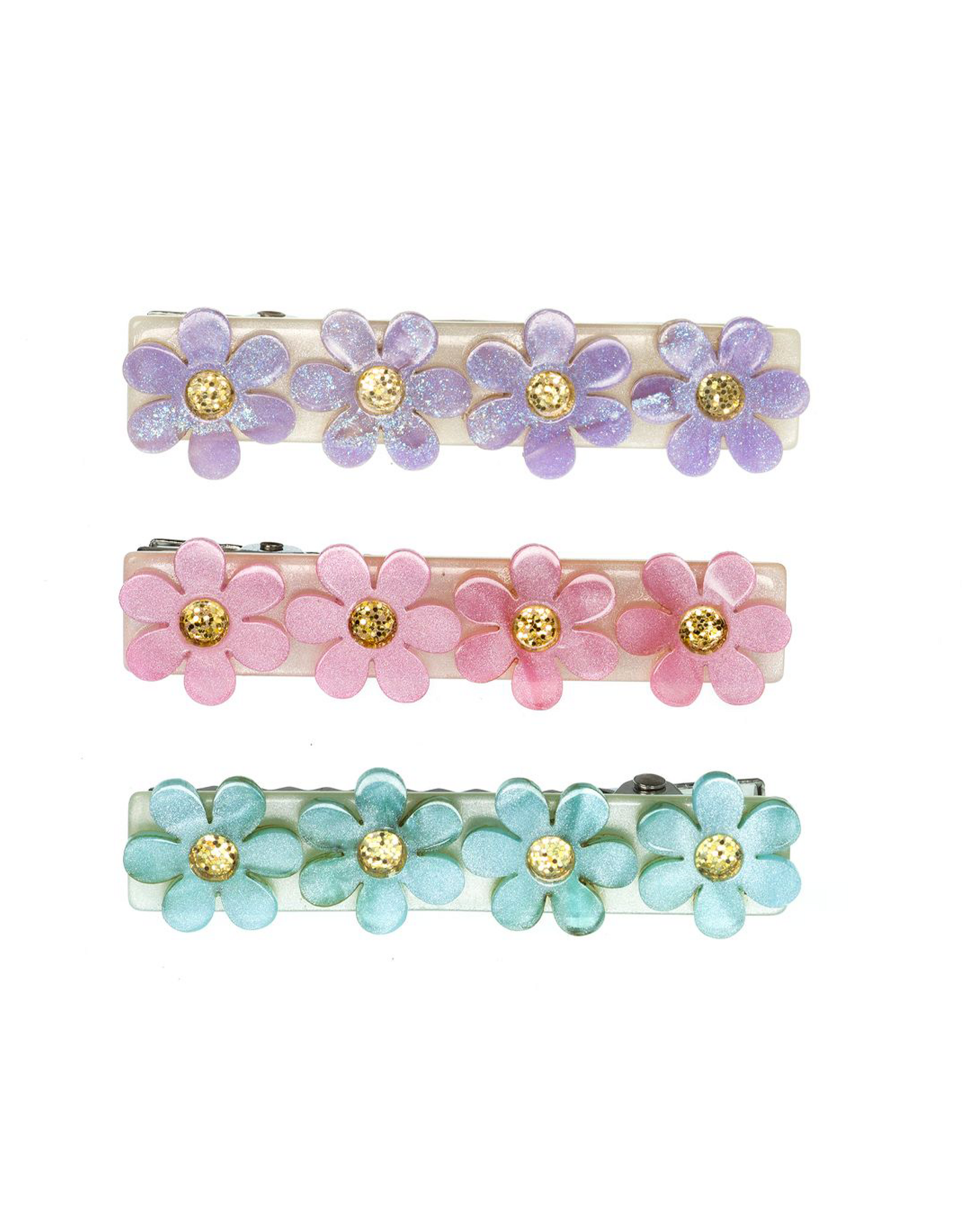 Lilies & Roses LR Alligator Clips Flower Blue/Purple/Pink AC015BS-13B