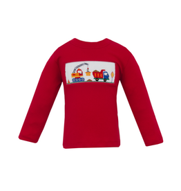 Anavini Red Construction Smocked Shirt