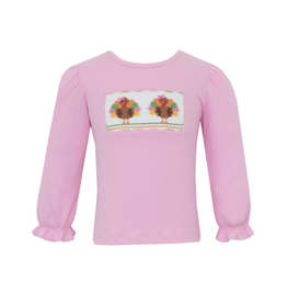 Anavini Pink Turkey Smocked Shirt