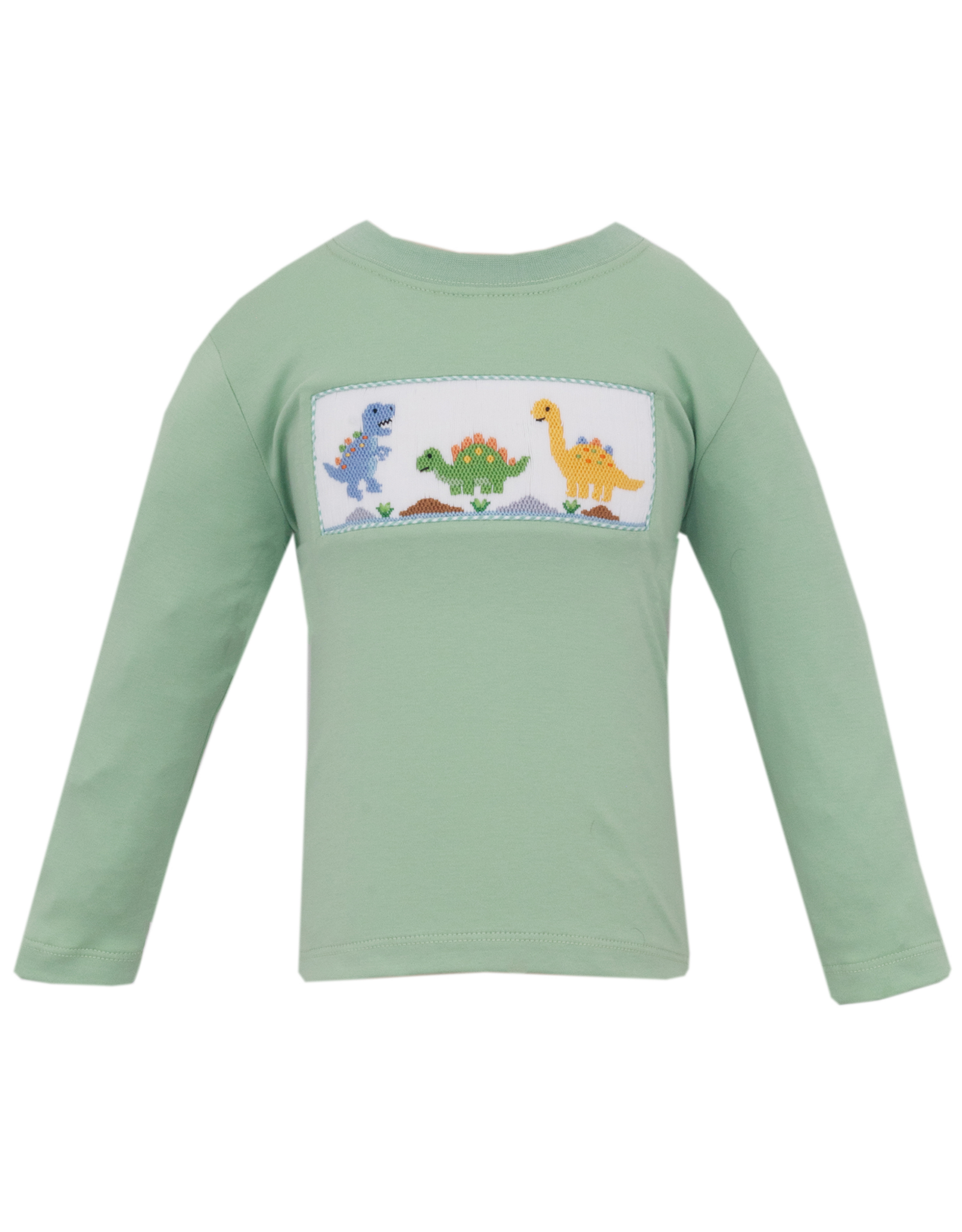 Anavini 547PL Lt. Green Dinos Smocked Shirt