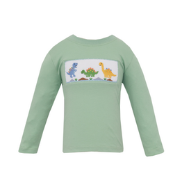 Anavini Light Green Dinos Smocked Shirt