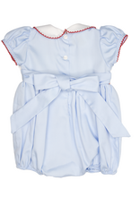 Lulu Bebe LBF26 Rosie Blue Wreath Smocked Bubble