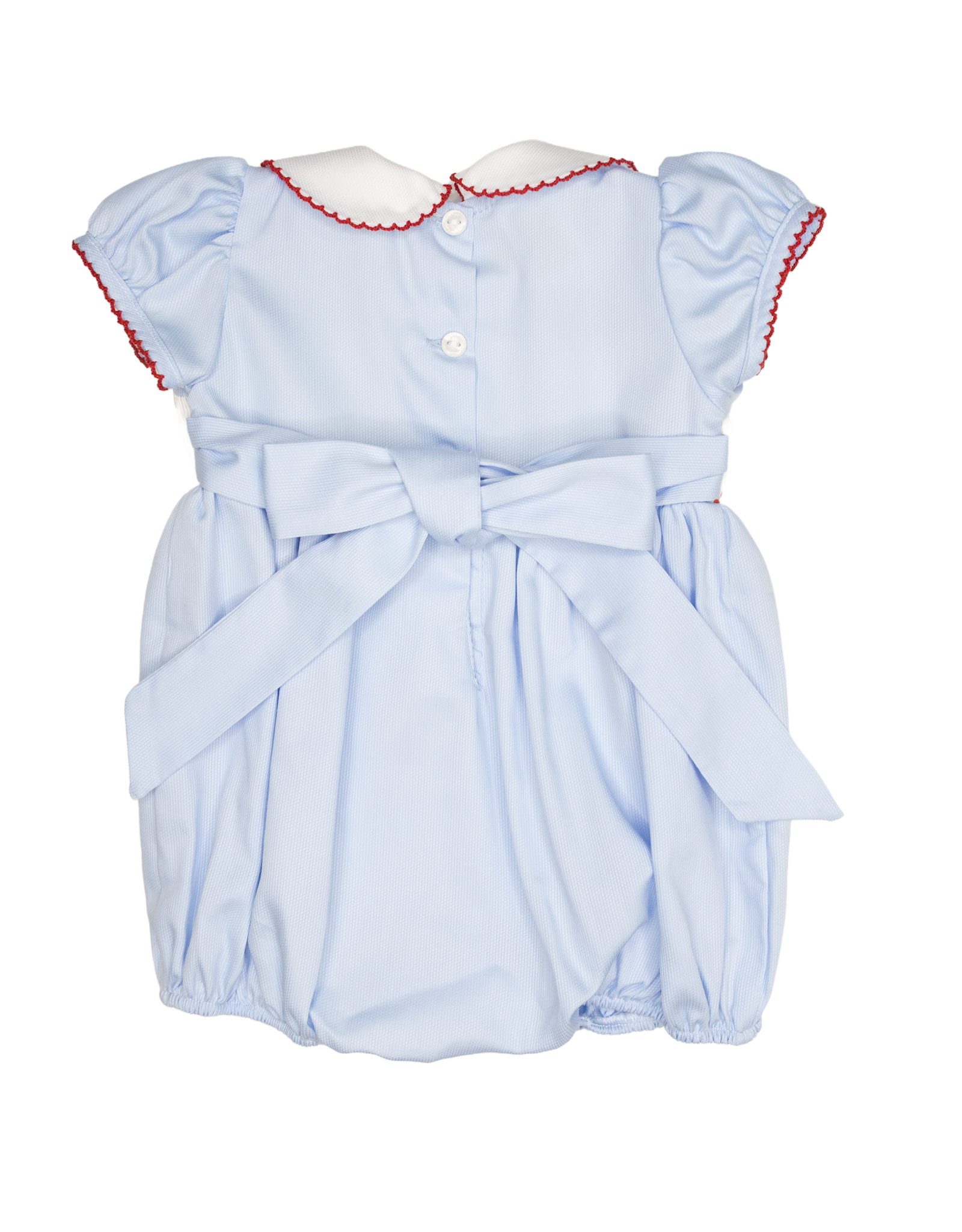 Lulu Bebe LBF26 Rosie Blue Wreath Smocked Bubble