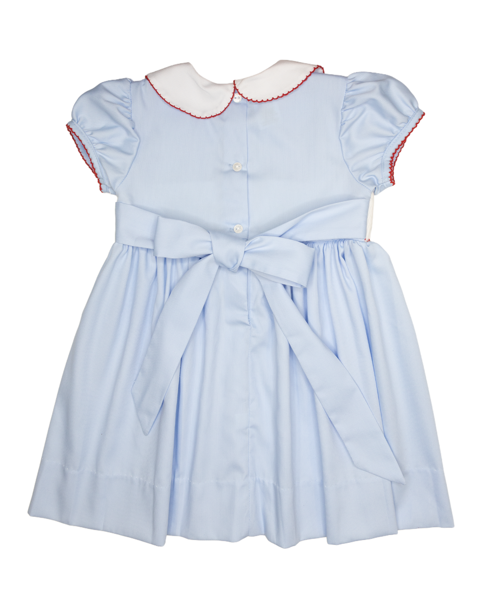 Lulu Bebe LBF26 Rose Blue Wreath Smocked Waist Dress
