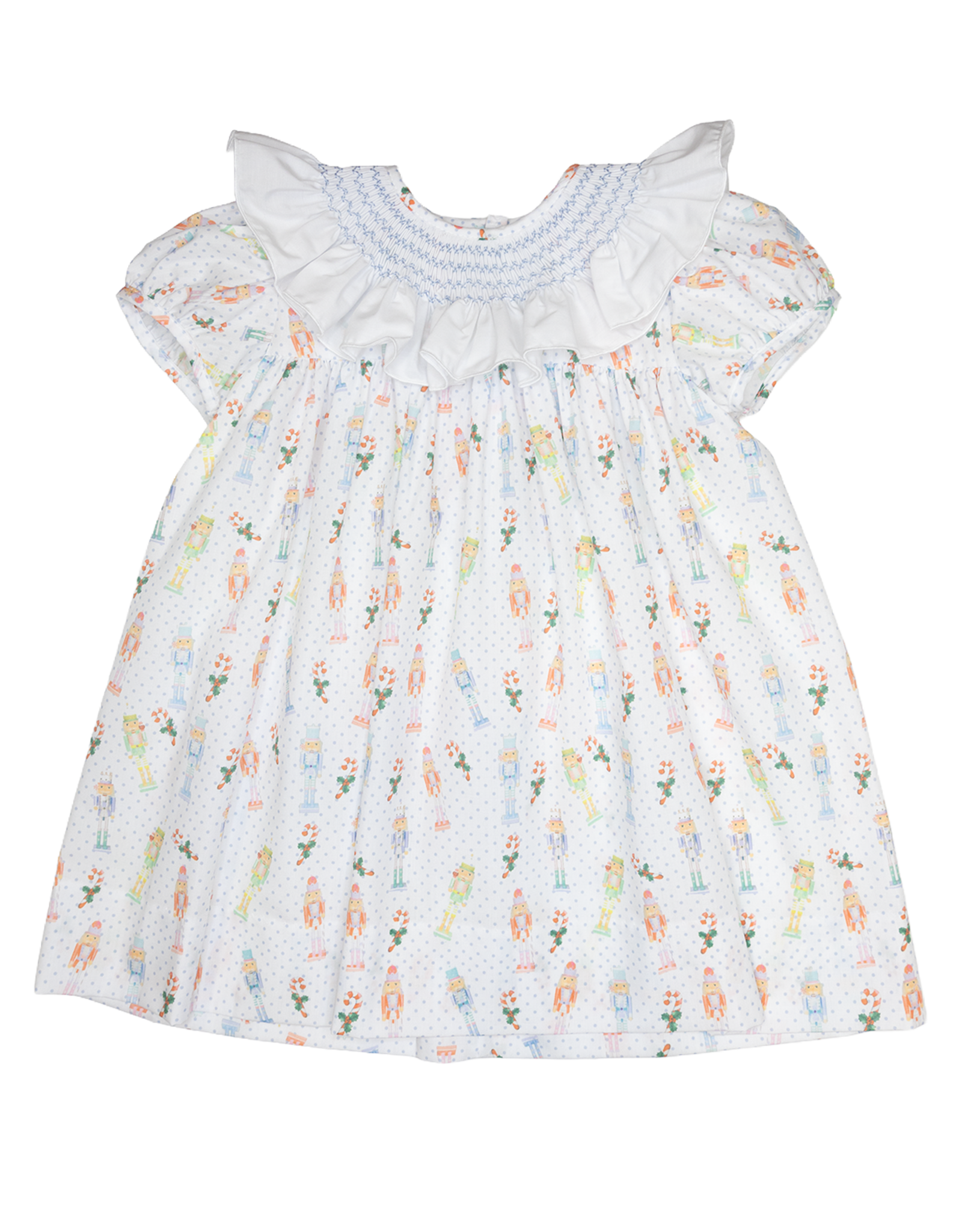 Lulu Bebe LBF26 Penny Nutcracker Smocked Collar Dress