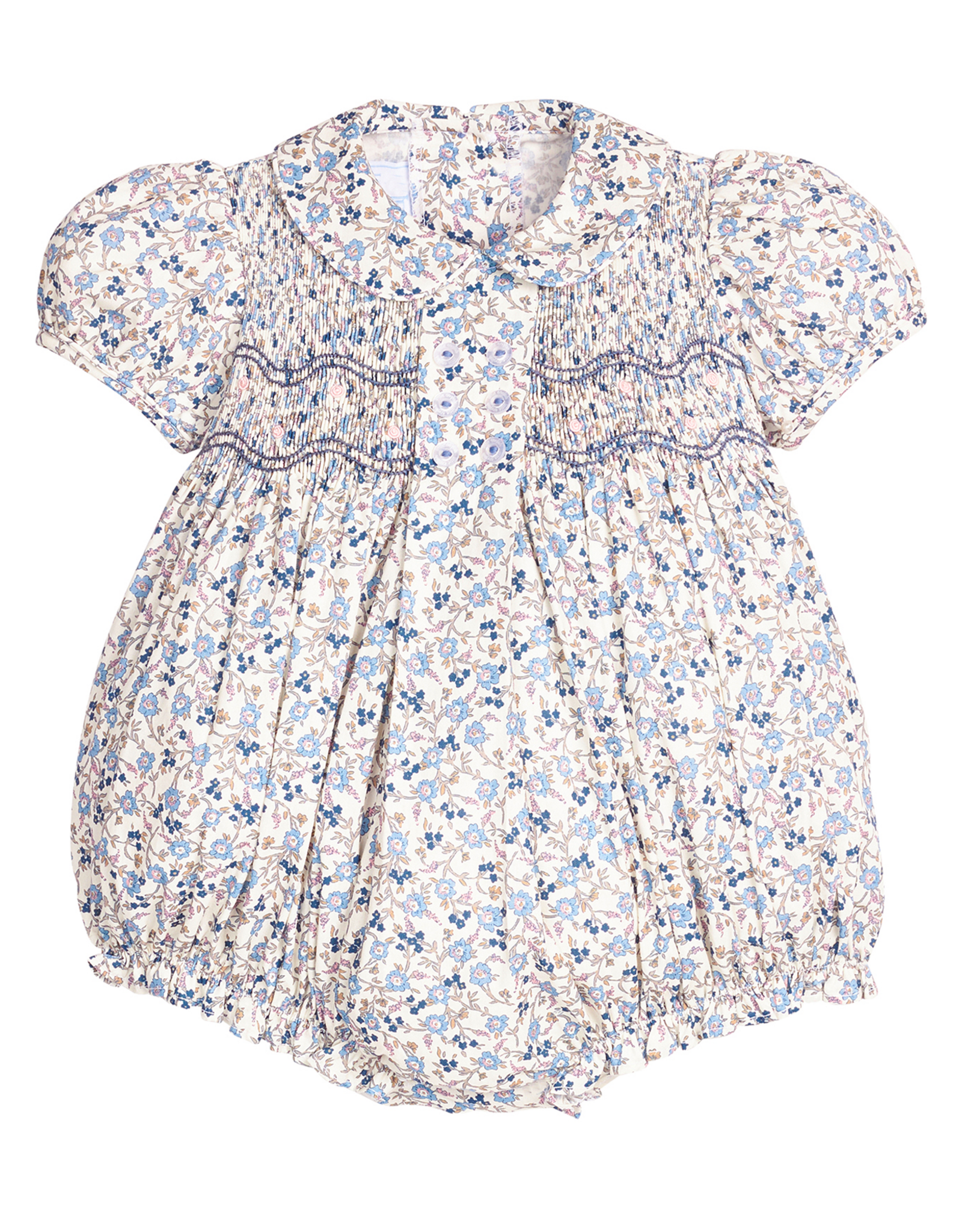 Little English LEF26 Smocked Bridget Bubble Wisteria Floral