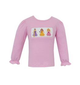 Anavini Pink Princess Smocked Shirt