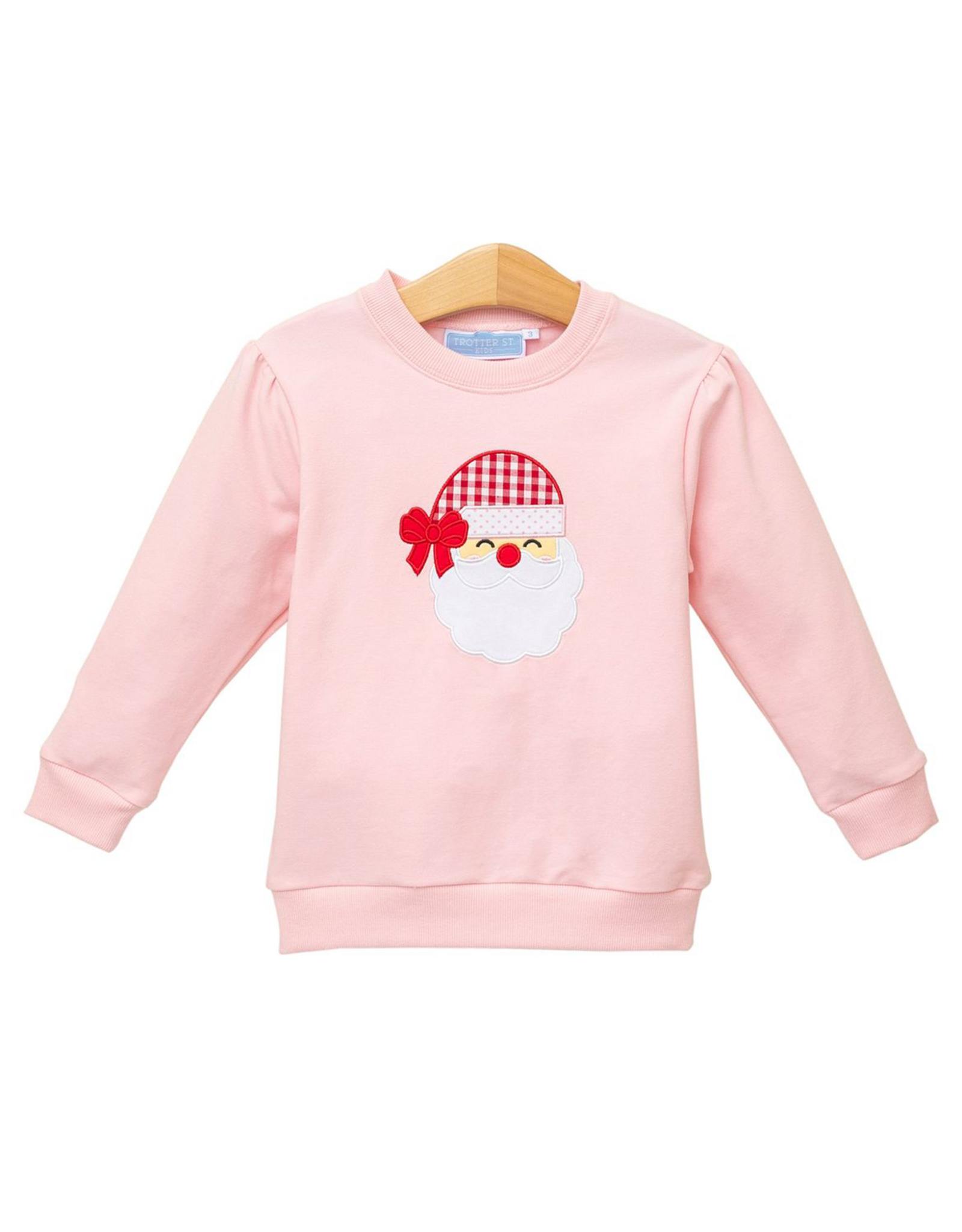 Trotter Street Kids TSF26 French Terry Santa Pullover Pink