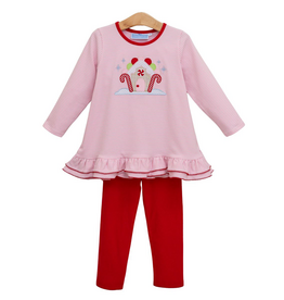 Trotter Street Kids Gingerbread House Pant Set