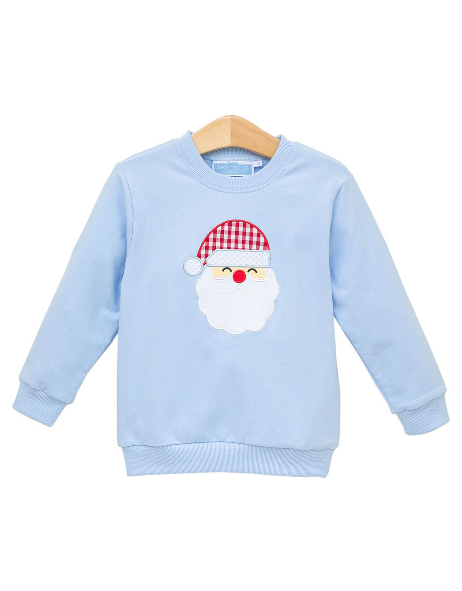 Trotter Street Kids TSF26 French Terry Santa Pullover Lt. Blue