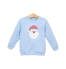 Trotter Street Kids French Terry Santa Pullover Light Blue