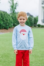 Trotter Street Kids TSF26 French Terry Santa Pullover Lt. Blue