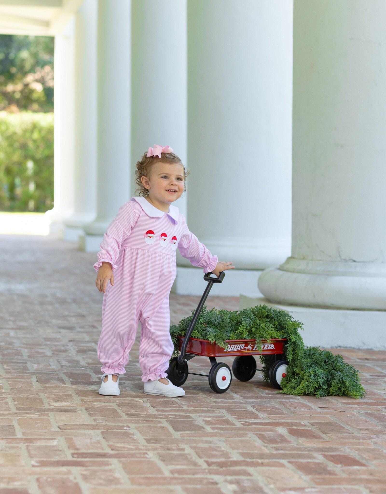 Trotter Street Kids TSF26 Santa Trio Romper PINK