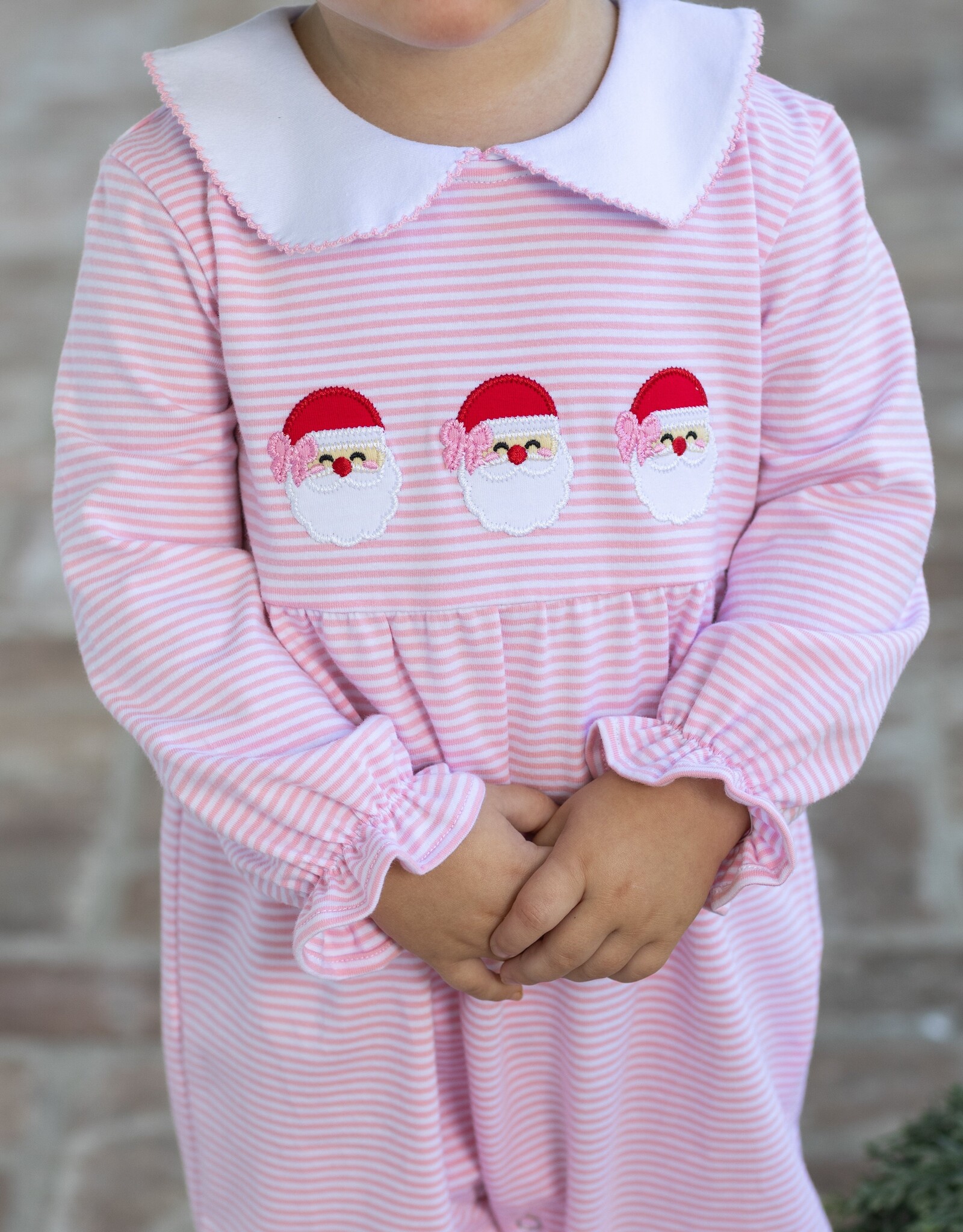 Trotter Street Kids TSF26 Santa Trio Romper PINK