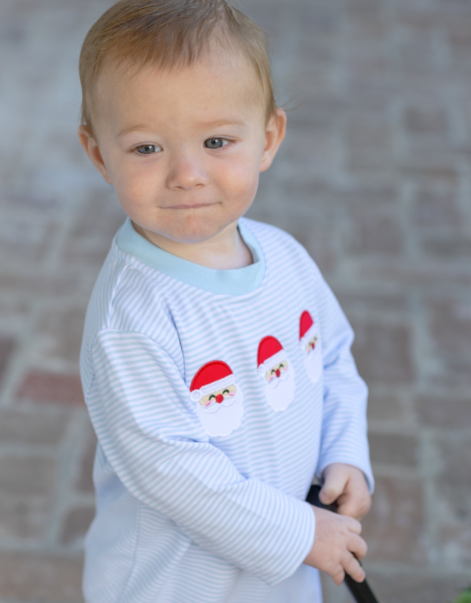 Trotter Street Kids TSF26 Santa Trio Romper BLUE