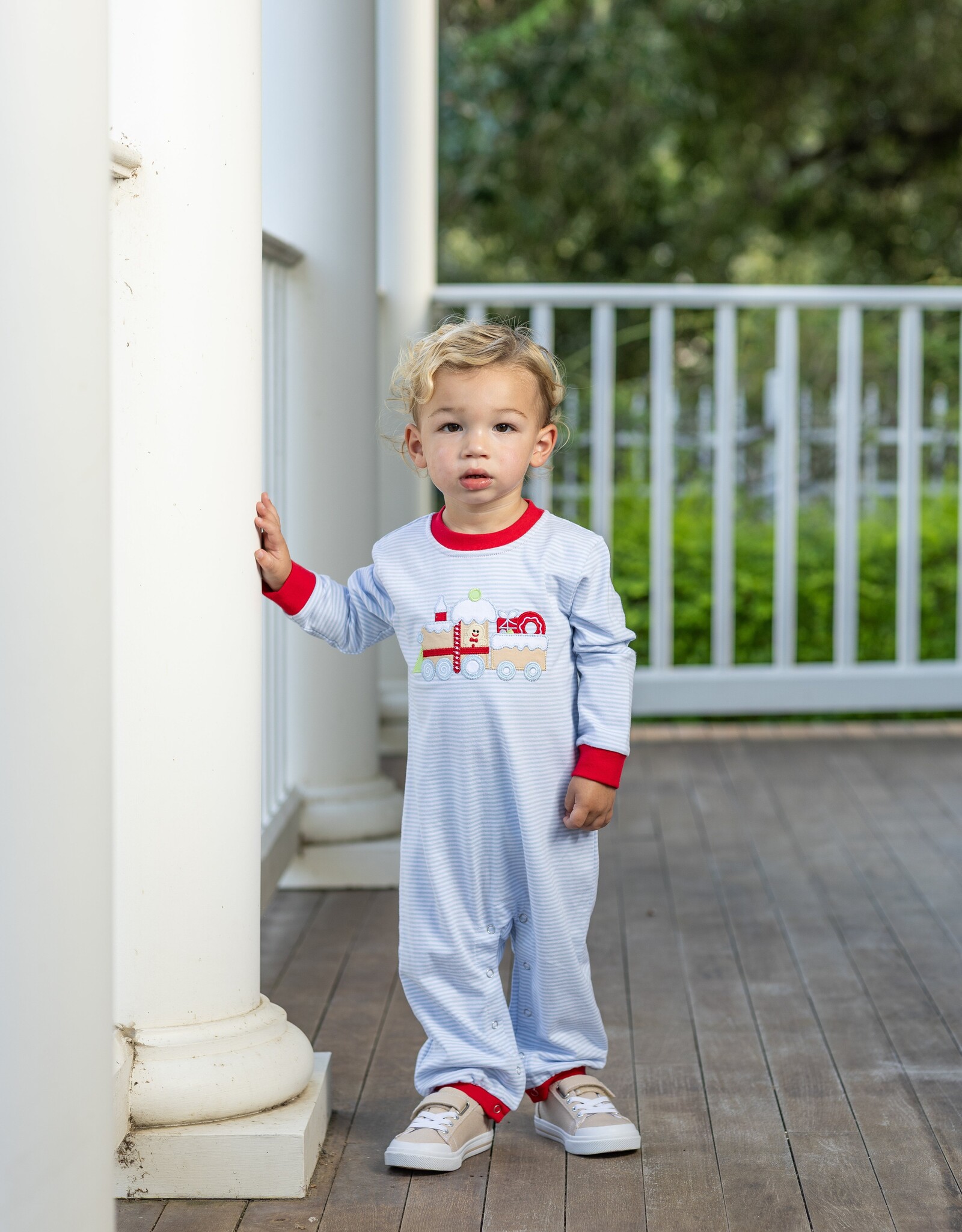 Trotter Street Kids TSF26 Gingerbread Train Romper