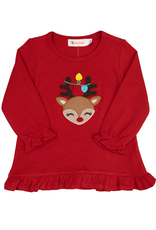 Luigi F26 Ruffle Shirt Red Reindeer Lights