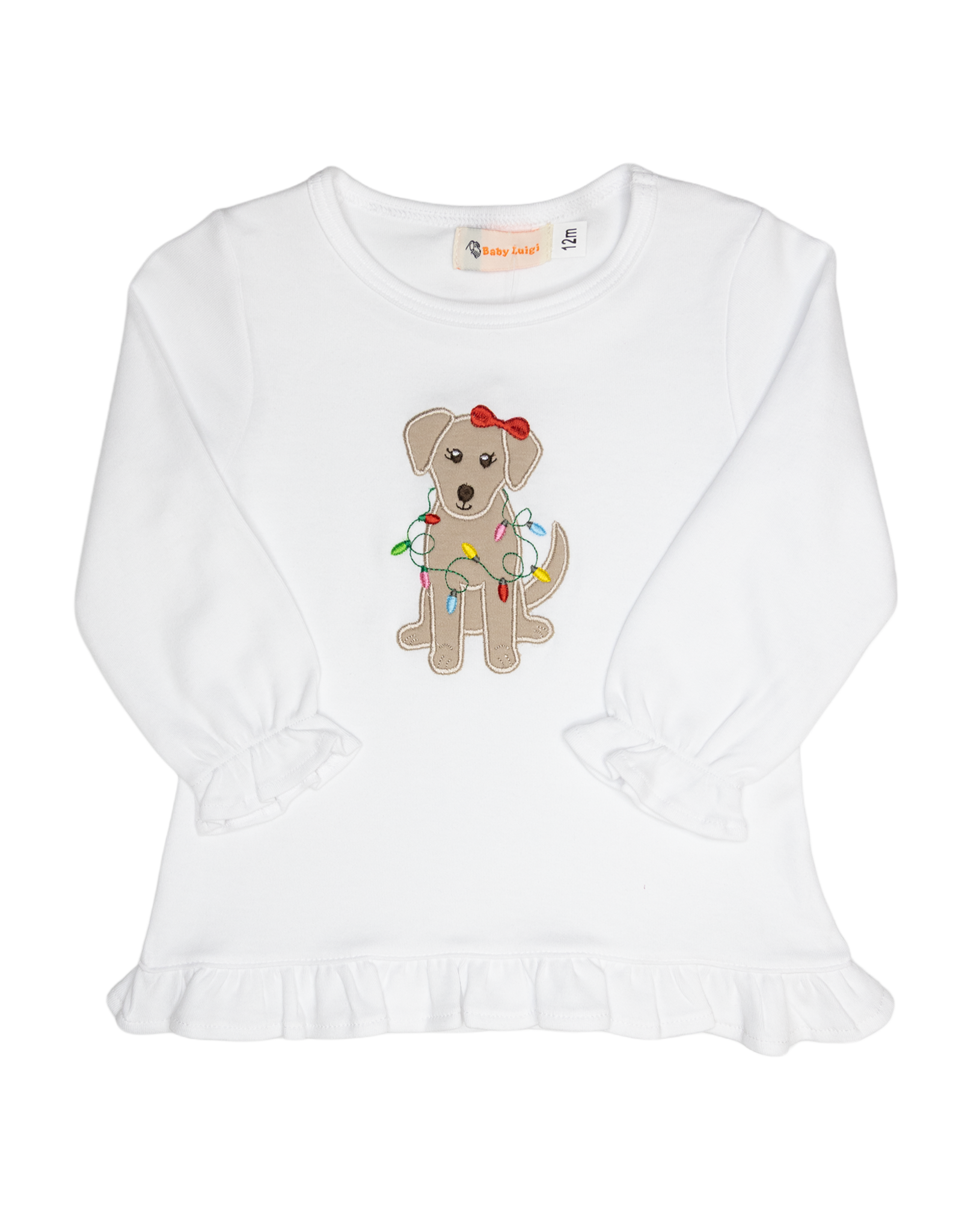 Luigi F26 Ruffle Shirt White Puppy Lights