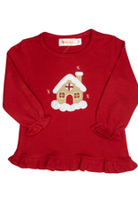 Luigi F26 Ruffle Shirt Red Gingerbread House