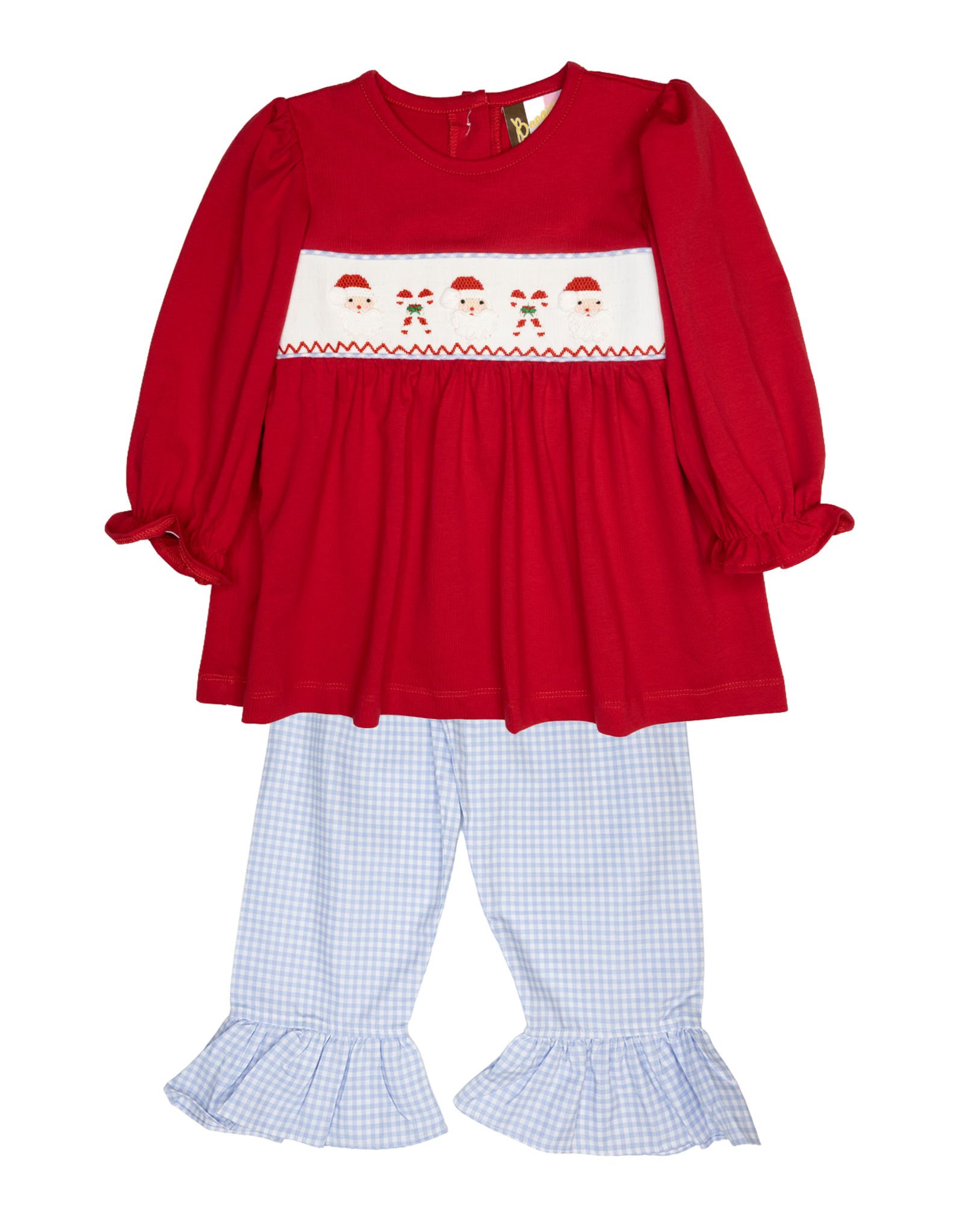 Banana Split 202 HO HO HO Smocked Ruffle Pant Set
