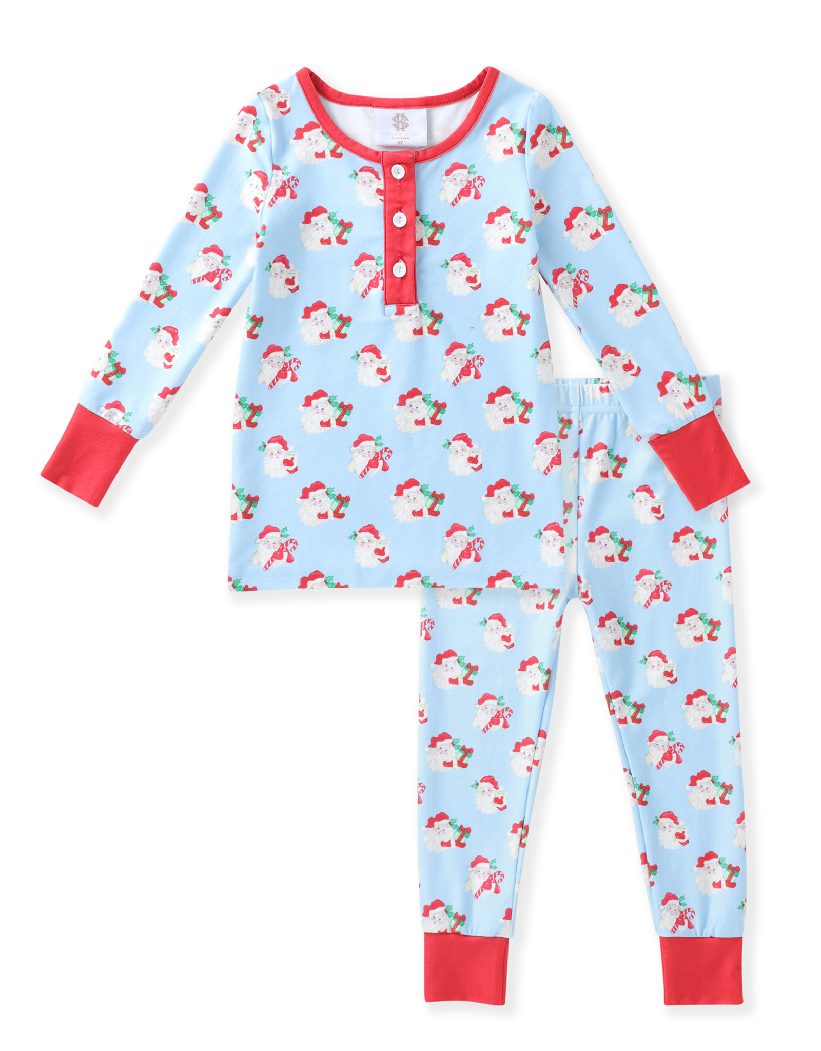 Swoon Baby 2687 Blue Santa 2pc PJ