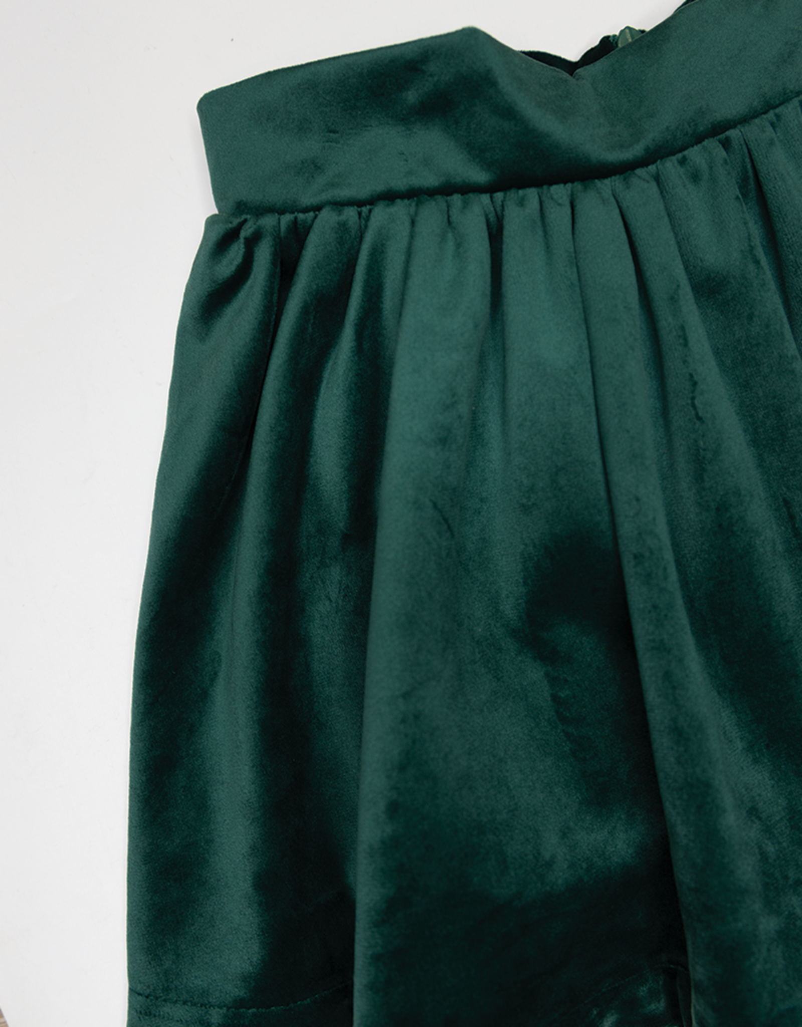 Lulu Bebe LBF26 Sofie Green Velvet Skirt