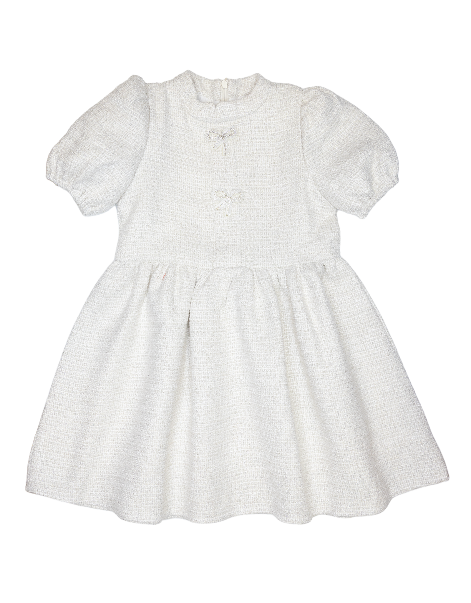 Lulu Bebe LBF26 Catherine Ivory Tweed Dress