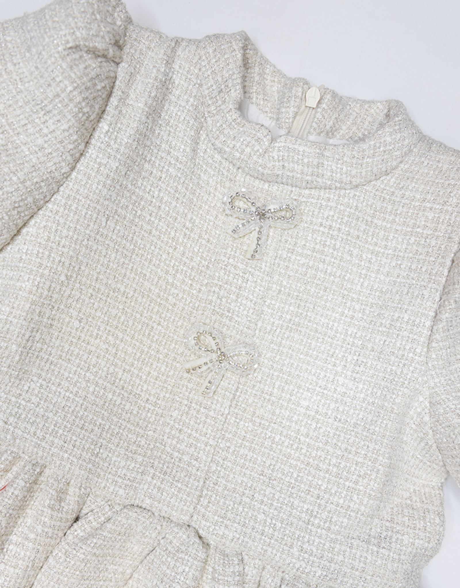 Lulu Bebe LBF26 Catherine Ivory Tweed Dress