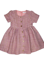 Lulu Bebe LBF26 Claire Pink Tweed Dress