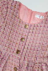 Lulu Bebe LBF26 Claire Pink Tweed Dress
