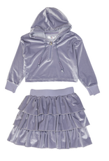 Lulu Bebe LBF26 Kai Lavender Velour Skirt Set