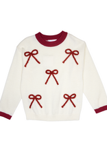 Lulu Bebe LBF26 Red Bow Sweater