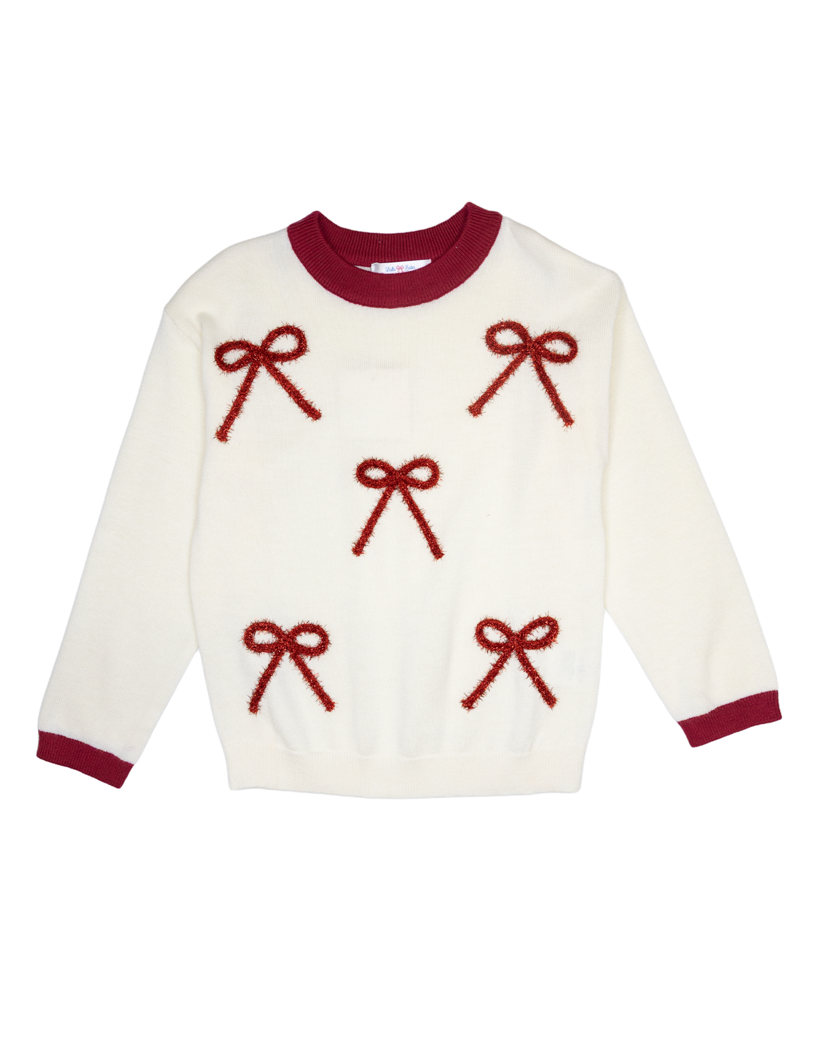 Lulu Bebe LBF26 Red Bow Sweater