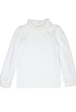 Lulu Bebe LBF26 Mary White Ruffle Collar Top
