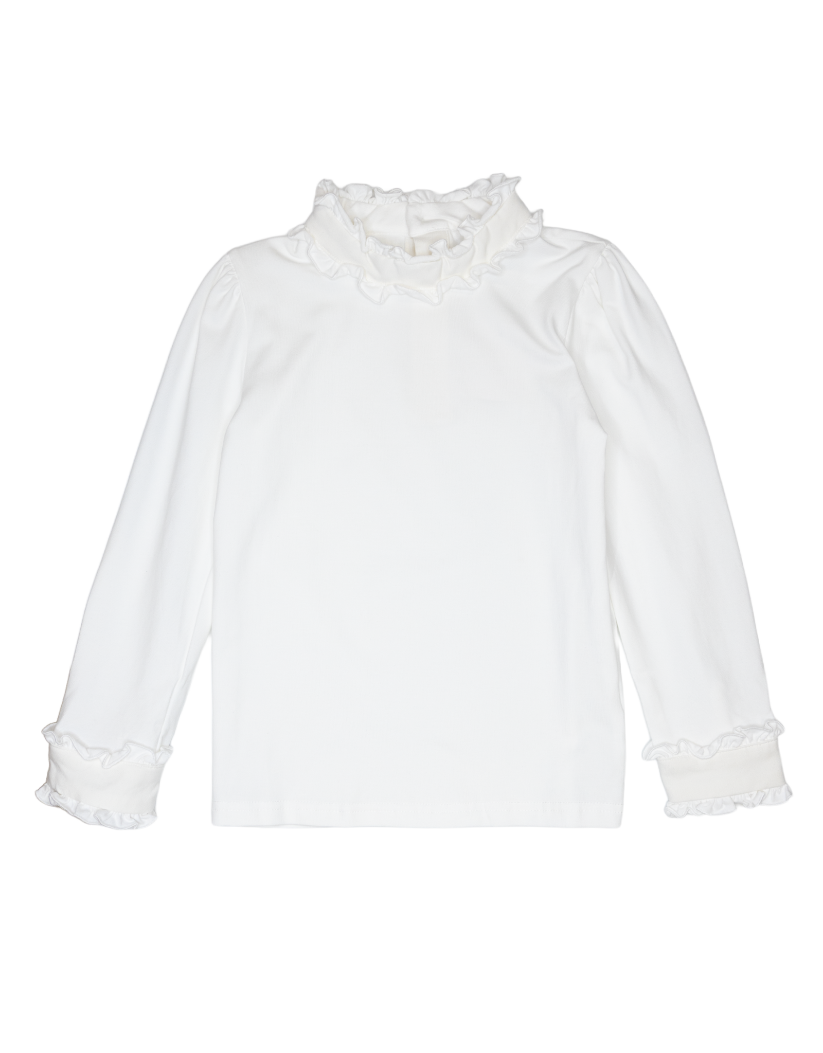 Lulu Bebe LBF26 Mary White Ruffle Collar Top