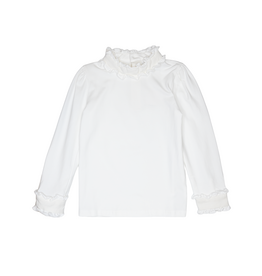 Lulu Bebe Mary White Ruffle Collar Top