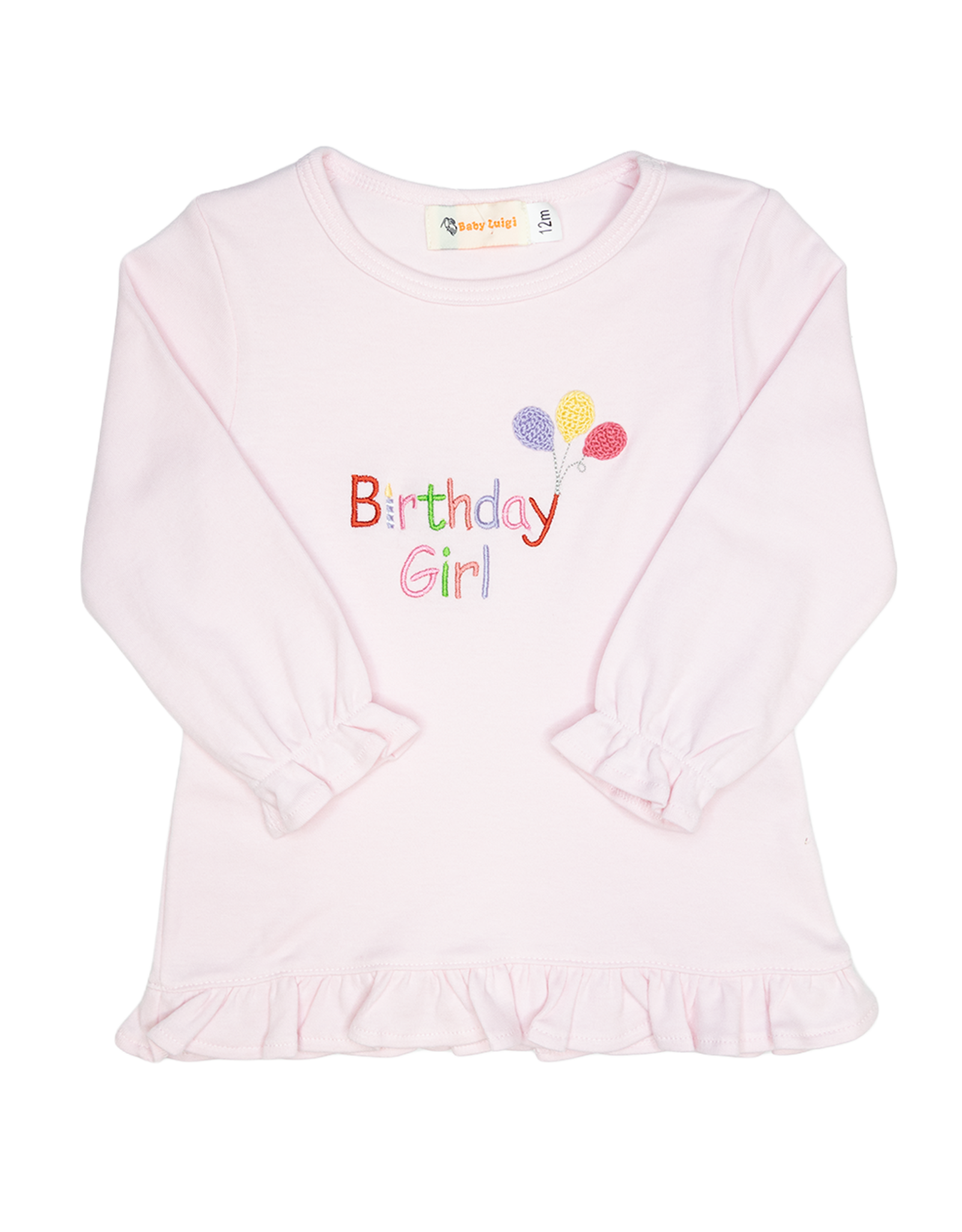 Luigi F26 Ruffle Shirt Pink Birthday Girl