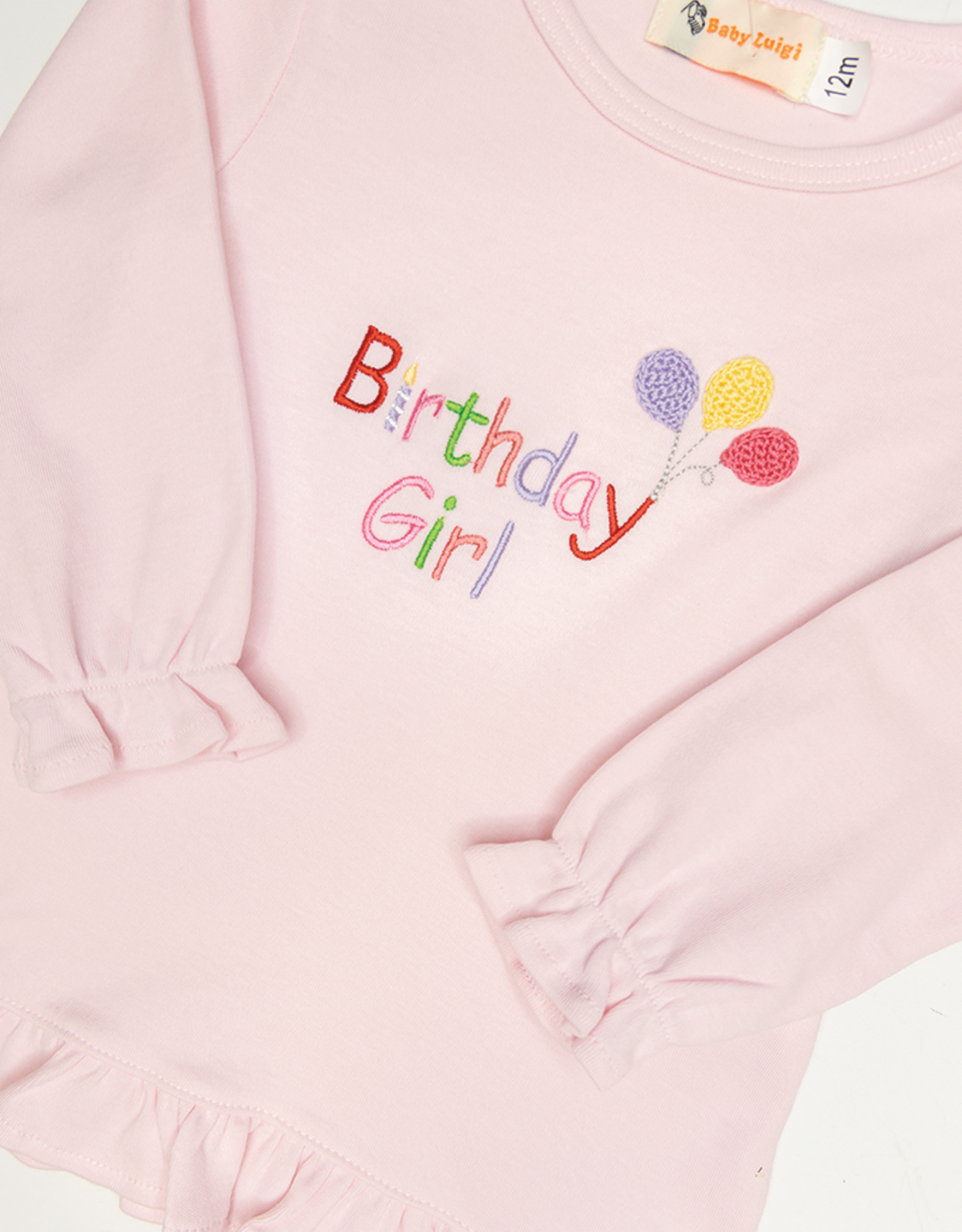 Luigi F26 Ruffle Shirt Pink Birthday Girl