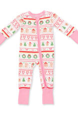 Angel Dear ADF26 2 Way Zipper Romper Gingerbread Fair Isle PINK