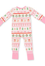 Angel Dear ADF26 2 Way Zipper Romper Gingerbread Fair Isle PINK