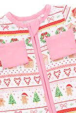 Angel Dear ADF26 2 Way Zipper Romper Gingerbread Fair Isle PINK