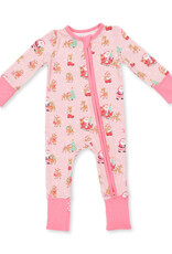 Angel Dear ADF26 2 Way Zipper Romper Vintage Reindeer & Santa PINK
